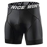 Herren Gepolsterte Unterwäsche 4D Radunterhose Mountainbike Shorts, schwarz, X-Large