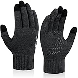 coskefy Handschuhe Herren Damen Winter Fleece Stretch Strickhandschuhe Touchscreen Handschuhe Wolle Warm Bequem Laufhandschuhe Geburtstag Sport Fahrrad Reiten Camping Wandern Arbeit