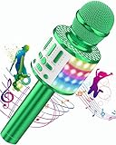 Karaoke Mikrofon, Drahtloses Bluetooth Mikrofon für Kinder, LED Dynamische Mikrofone, Geschenke für Teenager Mädchen Jungen, Tragbares Zuhause KTV Microphone Party Lautsprecher für Smartphone PC