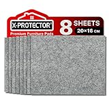 X-PROTECTOR Filzgleiter selbstklebend - 8 Stück Filzgleiter Groß - Bester Bodenschoner Filz selbstklebend 20x15cm Heavy Duty 5 mm. Möbelgleiter für Möbelfüße - Beste Klebepads Stuhlbein-Bodenschoner!