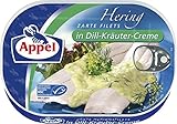 Appel Heringsfilets in Dill-Kräuter-Creme, 10er Pack Konserven, Fisch in Dill-Kräutercreme