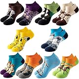 Damen Sneakers Socken Baumwolle Sportsocken Kurzsocken/Langesocken für Damen und Mädchen - 10 Paar, Kurz-Meisterwerk Kunst, Size 37 - 42