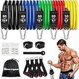 BESTOPE PRO Resistance Bands Widerstandsbänder Set, Fitnessbänder Set, 5 Fitnessband mit Griffen Fußschlaufen Türanker Tragtasche, Ideal für kraftraining, Fitness, Home Workouts, 14 Stück