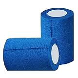 Haftbandage – 12 Rollen x 10 cm x 4,5 m, Erste Hilfe, Sport, Bandagen, COBOX Tierarztverband selbstklebende Bandagen, himmelblau