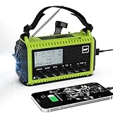 Kurbelradio DAB Tragbare Radio, Kurbelradio mit Handyladefunktion Solar, UKW/DAB Plus Radio,5000mAh Akk Wiederaufladbare,Radio Kurbel Notfall mit LED Taschenlampe & Leseleuchte,SOS-Alarm für Camping