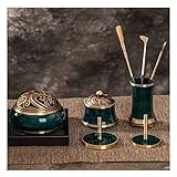 DFANCE 9Pcs/Set Feinen Censer Werkzeug DIY Rückfluss Turm Weihrauch Kegel Formen Messing Weihrauch Kit,Weihrauchform Werkzeug für Yoga Meditation Home Duft(kein Gewürz)