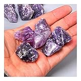 BEGISA 50 g natürlicher klarer weißer Rosen-lila Amethyst-Quarz-Kristall-Stein Reiki-Quarz-Punkt-Kristall-Nugget-Stein-Kristallheilungs-Glücksstein Kristalle (Color : 3. Amethyst)