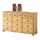 IDIMEX Kommode Apothekerschrank Landhauskommode Sideboard Colmar mit 12 Schubladen, Muschelgriffe, in gebeizt/gewachst