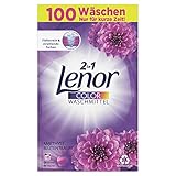 Lenor Farbe Waschmittel Pulver, Amethyst Blütentraum, 100 Waschladungen, 6.5kg