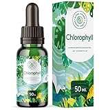 Chlorophyll Tropfen - Flüssiges Chlorophyll aus Weizengras, Alfalfa und Chlorella - Geschmacksneutral, ohne Jod - Bis zu viermal höhere Konzentration an Chlorophyllin - 50ml