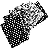 Stoffpaket : 7 Stoffe aus Baumwolle, Baumwollstoffe, Fat Quarters in Schwarz fürs Nähen, Quilting u. Patchwork; Größe: je 50 x 50 cm (Schwarztöne)