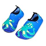 Kinder Strandschuhe Jungen Mädchen Schwimmschuhe Aqua Schuhe Baby Badeschuhe für Beach Pool Surfen Yoga Unisex(Grün Krake, 28/29 EU)