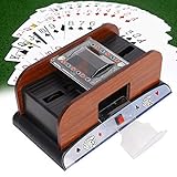 Zyyini Automatischer Kartenmischer, Kartenmischmaschine, Spielkartenmischer Pokerkartenmischer Elektrischer Spielkarten Kartenmischer Aus Holz Batteriebetriebener Haushalts Poker Kartenmischer