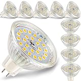 MR16 LED Lampen Warmweiß 2700K, 10er Pack MR16 GU5.3 LED 5W Ersatz für 50W 40W 35W Halogen Lampe, 500LM LED Leuchtmittel 120°Abstrahwinkel, AC/DC 12V, Hohe CRI 83 Ra, Kein Flimmern, Nicht Dimmbar