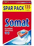 Somat Classic Spülmaschinen Tabs, 135 Tabs, Sparpack, Geschirrspül Tabs für die tägliche Reinigung von Besteck und Geschirr, mit Extra-Kraft und Schutz vor Glaskorrosion