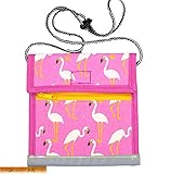 Flamingo-Motiv Brustbeutel mit Reißverschluss und Kordel, Pink