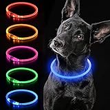 iTayga leuchthalsband Hund, USB-aufladbar und wasserdicht hundehalsband, verstellbare Länge, Sicherheitshalsband für Hunde und Katzen, 3 Modi, Blau