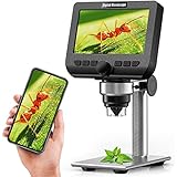 LCD Digital Mikroskop,YINAMA 4,3 Zoll 2 Megapixel 1000X Vergrößerung Zoom Drahtlose USB-Stereo-Mikroskopkamera,kompatibel mit iPhone,Android, iPad, PC, MAC und Windows