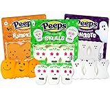 Peeps Candy Halloween-Geist, Totenköpfe und Kürbisse, lustige Marshmallows, Marshmallows, Geburtstagsparty, Geschenk, Süßigkeiten für Peep-Liebhaber, 3 Stück