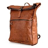 Berliner Bags Vintage Rucksack Utrecht XL aus Leder, Fahrradrucksack mit Laptopfach für Damen und Herren - Braun