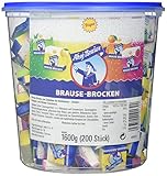 Frigeo Ahoj-Brause Brause-Brocken für den extra Brause-Kick in 4 Geschmacksrichtungen: Waldmeister, Zitrone, Orange und Himbeere, 200 Stück im Eimer (1.6 kg)