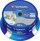 Verbatim BD-R SL Datalife 25 GB - Blu-Ray-Disk - 6-fache Brenngeschwindigkeit - Groß bedruckbar - Hardcoat Scratch Guard - Spindel - 25er Pack