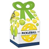 Big Dot of Happiness Let's Rally – Pickleball – quadratische Geschenkboxen – Geburtstags- oder Ruhestandsparty-Boxen – Set mit 12 Stück