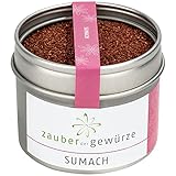 Zauber der Gewürze Sumach - Gewürzzubereitung in Premium-Qualität - Orientalisches Gewürz in Aromadose - Lahmacun-Gewürz, für Reis-Gerichte, Salate - Geschenk-Idee, 60g