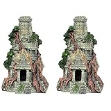 Mipcase 2Pcs Versteck Craft Environments The Decor Greek Hide Betta Dekoration Habitat Eidechsen Harz Zen Hideaway Deko Höhle Reptil Antikes Versteck Aquarium Exotischer Überreste Platz