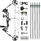 The7boX Compound Bogen und Pfeil Set 20-70 LBS Einstellbare 320 Fps Geschwindigkeit Bogenschießen Kit mit Carbonpfeilen und Zubehör für Erwachsene Jugend Anfänger Jagd und Zielübungen Jagdbogen