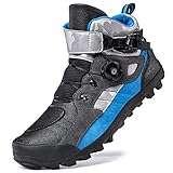 Motorradschuhe Herren,Damen motorradstiefel Mode Rindsleder Leder mit ATOP Closed System，Seitlicher Verbrühungsschutz Rider Biker Boots Racing Short Boots Motocross Ausrüstun 39-47