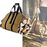 SEPKUS Canvas Log Carrier Bag,Wasserdicht Brennholz Tragetasche,Indoor-Kamin Brennholz Tots Holders,für Holz Tragen Holzofen