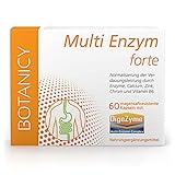 Botanicy MULTI ENZYM FORTE - Normalisiert Verdauung, auch bei Laktose Intoleranz - Multienzymkomplex DigeZyme® inkl. Verdauungsenzyme Amylase, Protease, Laktase, Lipase & Cellulase - 60 Kapseln