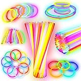 Knicklichter,100 Leuchtstäbe Knicklichter Set,Neon Leuchtstäbe Party Pack,Leuchtspielzeug für Kinder Leuchtarmbänder,Neon-leuchtendes dunkle Party Supplies Leuchtstäbe für Party deko,Festival