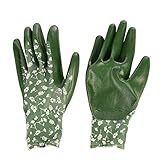 Rivanto® Polyester-Nitril Garten Handschuhe Größe M, Pflanz- und Bodenhandschuhe für Garten und Beet, Arbeitshandschuhe, atmungsaktiv