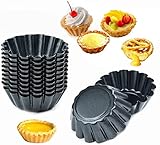 LYTIVAGEN 12 Stück Ei Torte Form Eier Kuchenform Wiederverwendbare Torteletts Törtchenformen Mini Tarteform Metall Cupcake Muffin Form Antihafte Mini Backform für Pudding, Kuchen, Cupcake, Muffin