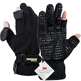 wasserdichte Winterhandschuhe,3M Thinsulate Ski & Snowboard Handschuhe für Herren und Damen,Touchscreen-Handschuhe zum Angeln,Fotografieren,Jagen im Freien.(Schwarz, L)