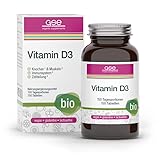 GSE Vitamin D3 Compact Tabletten, 150 Kapseln hochdosiertes Vitamin D, Sonnenscheinvitamin, 100% vegan und ohne Zusatz, BIO-Qualität