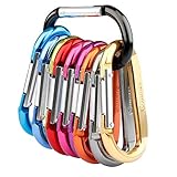 Gimars 10 Stück gefederter Verschluss Karabiner, Schlüsselanhänger Aluminium Karabinerhaken für Camping, Angeln, Wandern oder Reisen … (10 Color)