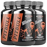 Pitbull Testo Booster – Pre Workout Booster Muskelaufbau (3 Dosen je 60 Kapseln) – Booster Pre Workout Testosteron Booster Fitness