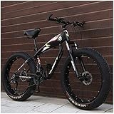 26-Zoll-Hardtail Mountainbike, Erwachsene Person Fat Tire-Gebirgsfahrrad, Mechanische Scheibenbremsen, Federung vorne Männer Frauen Bikes, schwarze Speichen, ( Color : Black Spokes , Size : 21 Speed )