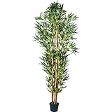 PLANTASIA Künstlicher Bambus-Strauch, Größenwahl, 190 cm, 1840 Blätter