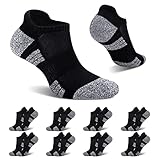 FALARY Socken Herren Damen 43-46 Sneaker Socks 8 Paar Sneakersocken Schwarz Laufsocken Frottee Halbsocken Kurze