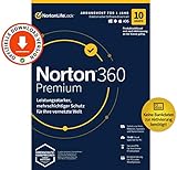 Norton 360 Premium 2022 | 10 Geräte | Antivirus | Unlimited Secure VPN & Passwort-Manager | 1 Jahr | PC/Mac/Android/iOS | Aktivierungscode per Email