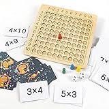 Multiplikationstafel Holz Multiplikationsbrett Montessori Multiplikation Lernen Multiplikationstabelle Kinder Einmaleins Lernen Brett Würfel Karten Mathematik Spiele Grundschule