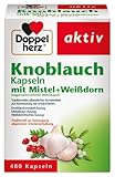 Doppelherz Knoblauch-Kapseln mit Mistel, und Weißdorn, 2er Pack (2 x 480 Kapseln)