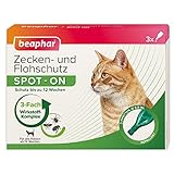 beaphar Zecken- und Flohschutz Spot On für Katzen, Zecken- und Flohschutz mit Margosa Extrakt, 3 x 0,8 ml