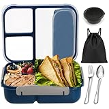 Brotdose Erwachsene mit 3 Fächern 2300 ml Bento Box Auslaufsicher Lunchbox Kinder Vesperdose Schule Büro Jausenbox Kindergarten mit Unterteilung Vesperbox Lunch box BPA Frei Brotzeitbox Groß Dose