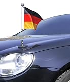 magnetisch haftender Autofahnen-Ständer Diplomat-1-Chrome Deutschland mit Super-Magnet für Ihre Autoflaggen - Auto Fahne & Flagge