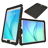 TECHGEAR Schutzhülle für Samsung Galaxy Tab A 9,7 (SM-T550 SM-T551 SM-T555), [Kinderfreundlich] Leichtes Koffer Silikon Soft Shell Anti-Rutsch-Shockproof Ecken + Displayschutzfolie. Schwarz